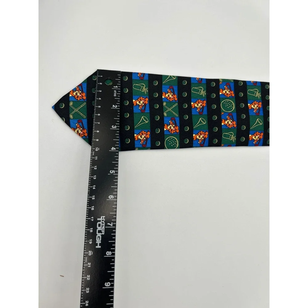 Kelloggs Tony‎ the Tiger Golf Tie Vintage 1994 Black Green Blue Novelty Mens